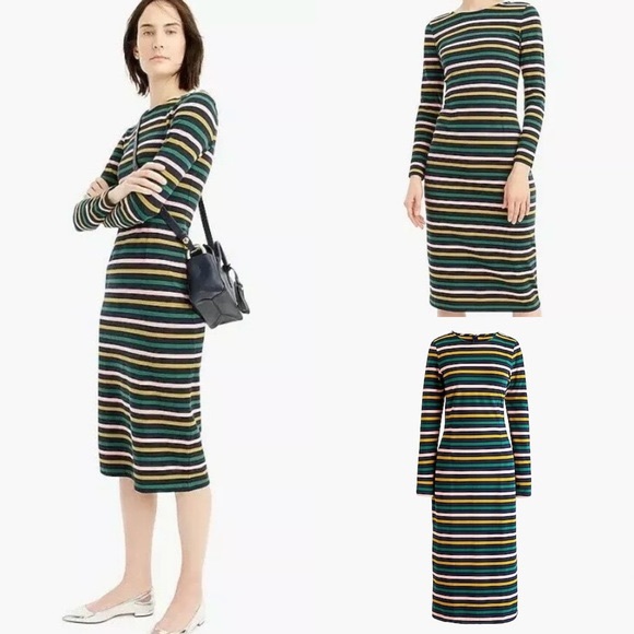 J. Crew Long-sleeve Striped Dress Size 0 - Picture 1 of 5